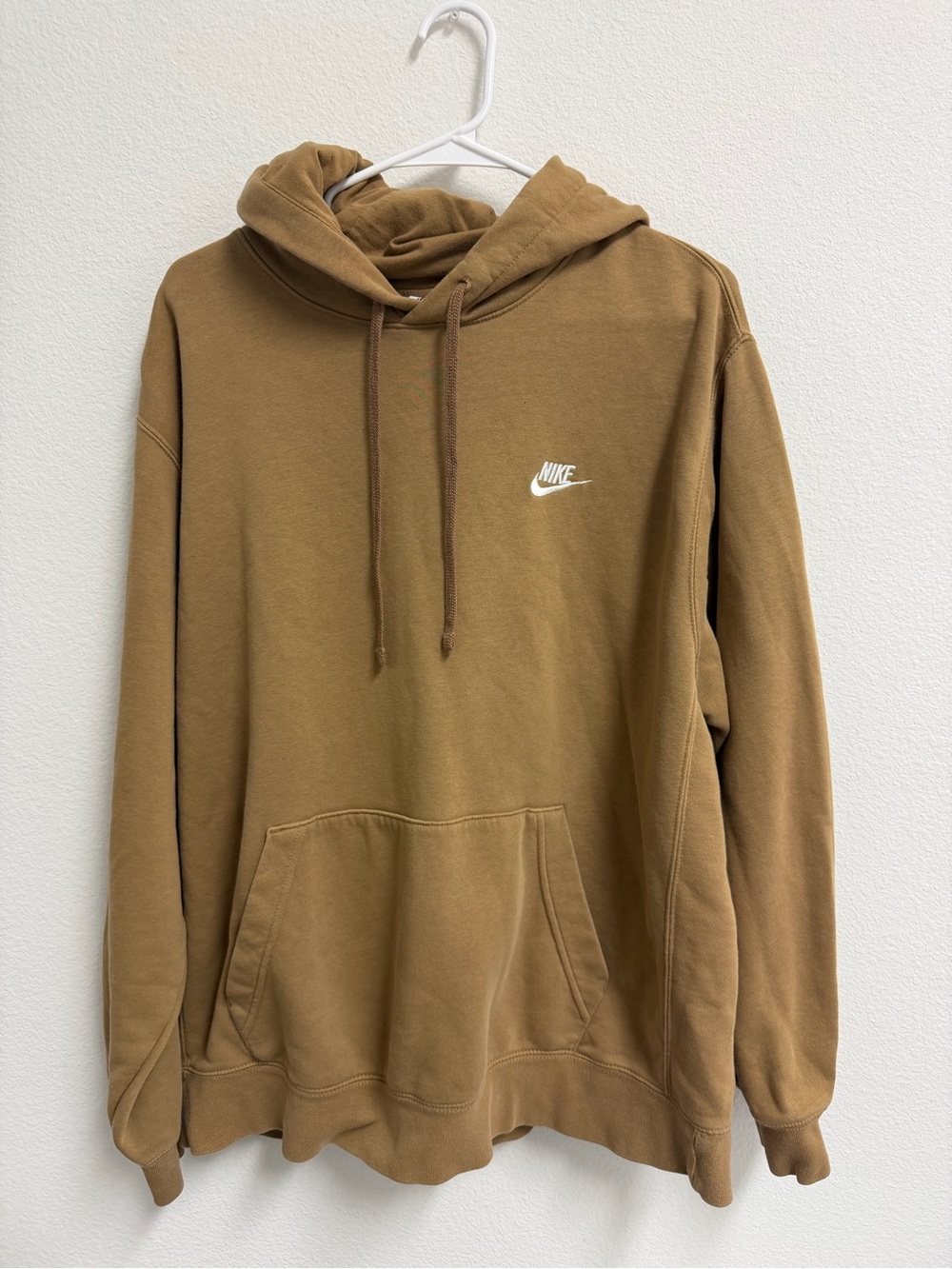 Nike Brown Pullover Hoodie with White Swoosh
